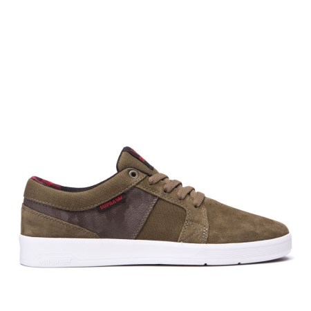 Supra Ineto Mens Low Tops Shoes Olive UK 97AEM